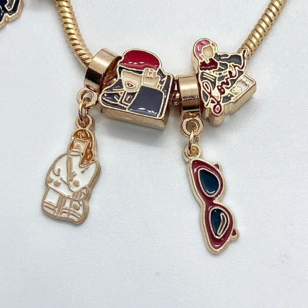 Taylor Swift Lover Gold Tone Snake Style Charm Bracelet